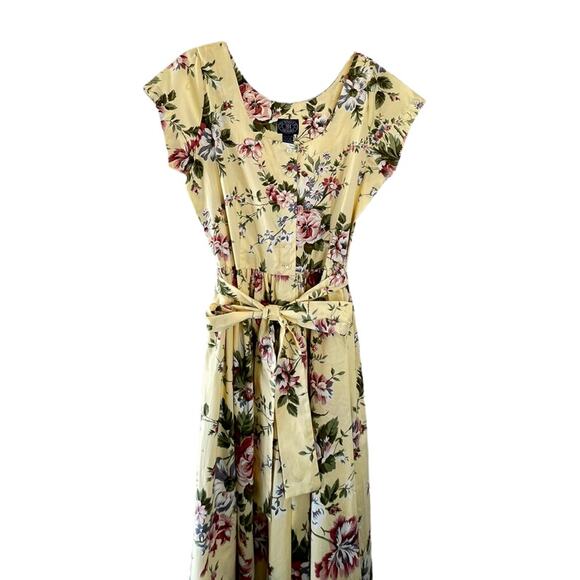 80s vintage Jennifer Moore floral swing dress - Picture 4 of 7